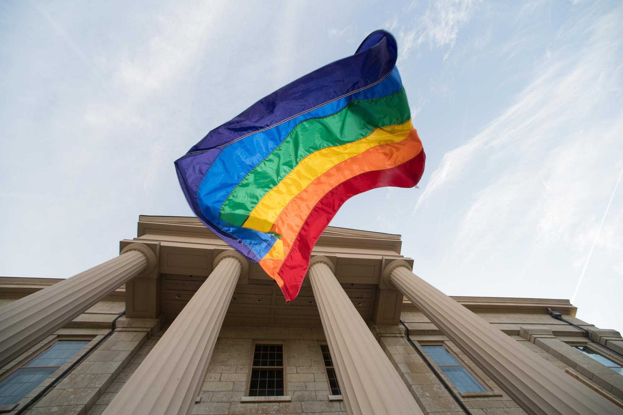 Pride Flag outside Old Capitol