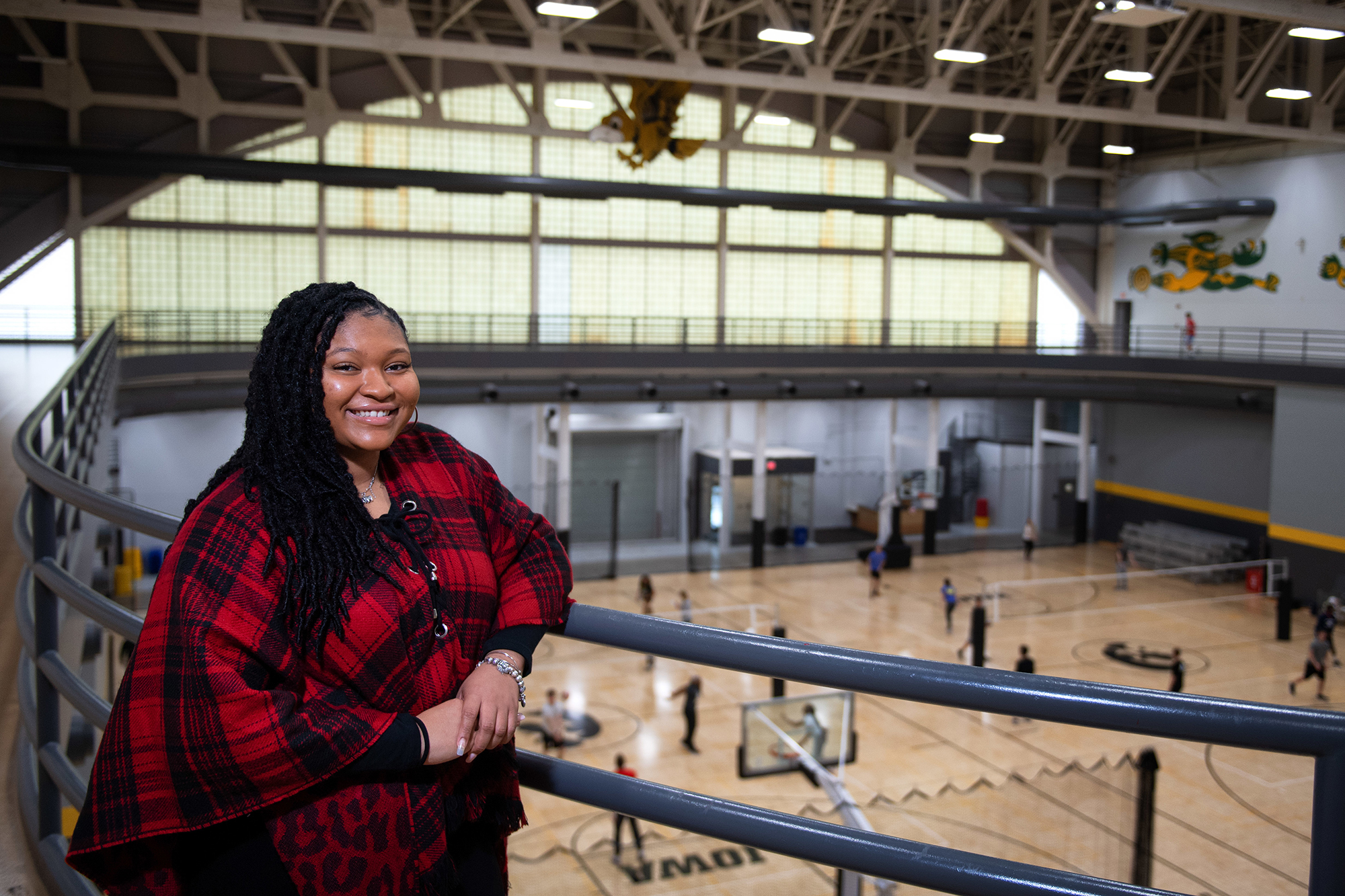 University of Iowa student Takayla Al-Amin in the Field House