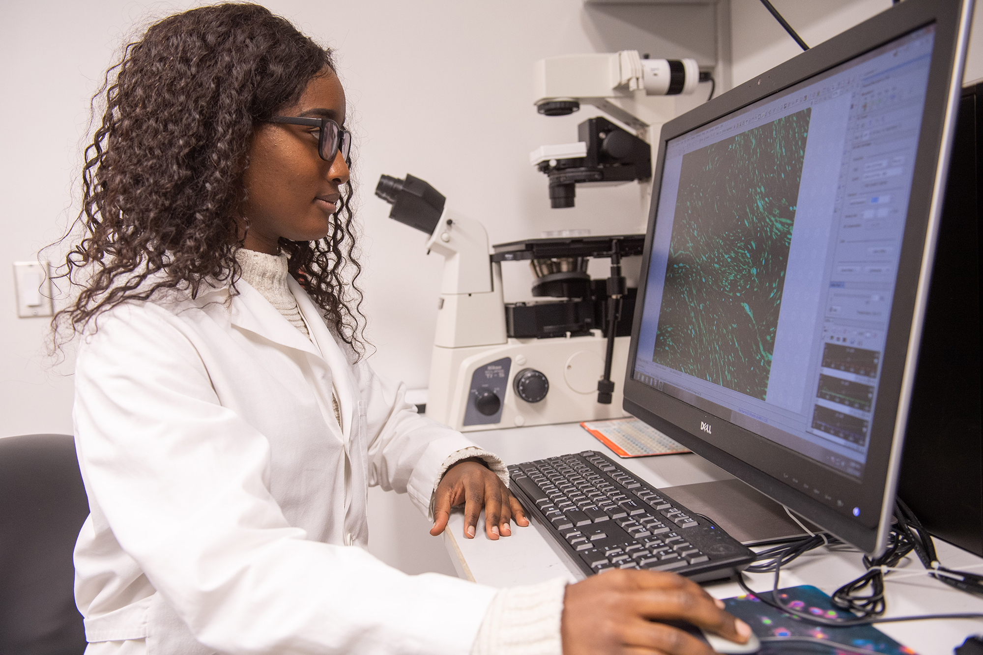 University of Iowa undergraduate researcher Margaret Mungai