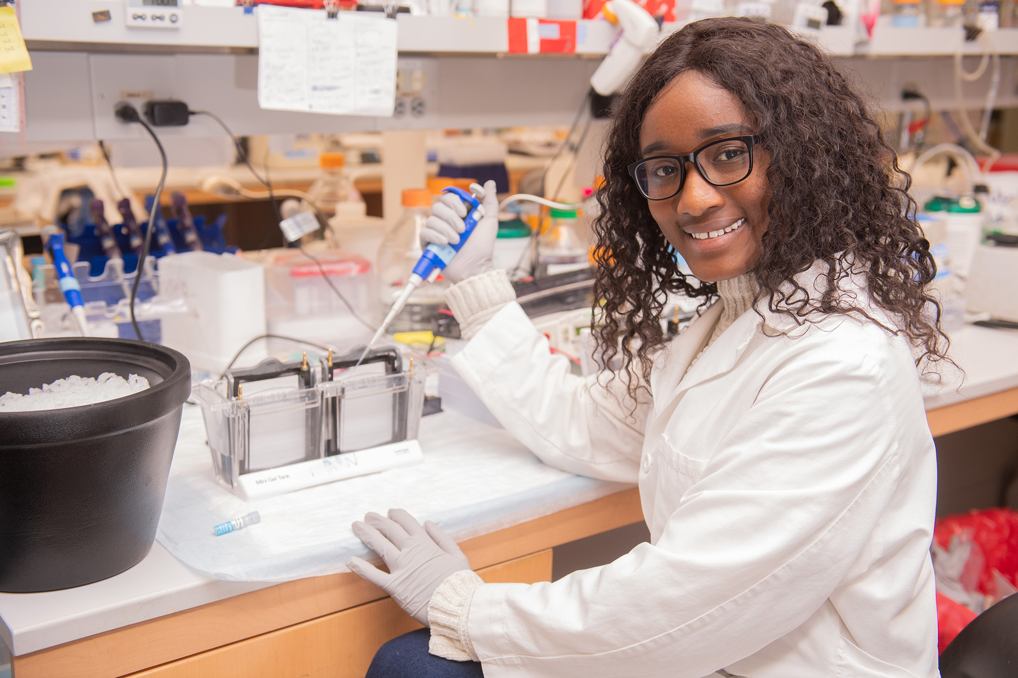 University of Iowa undergraduate researcher Margaret Mungai