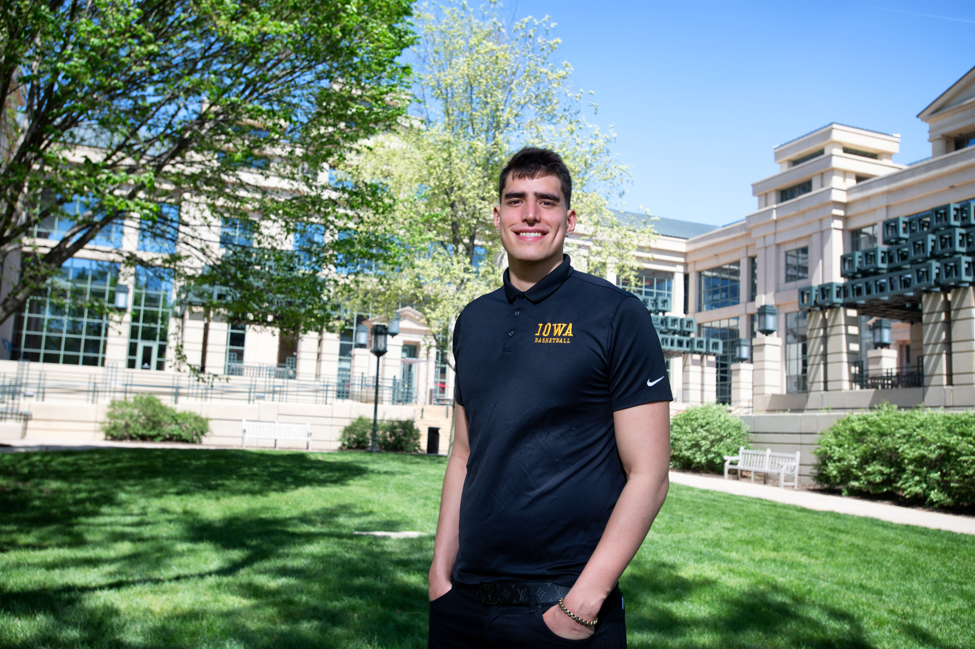 Luka Garza on the University of Iowa campus