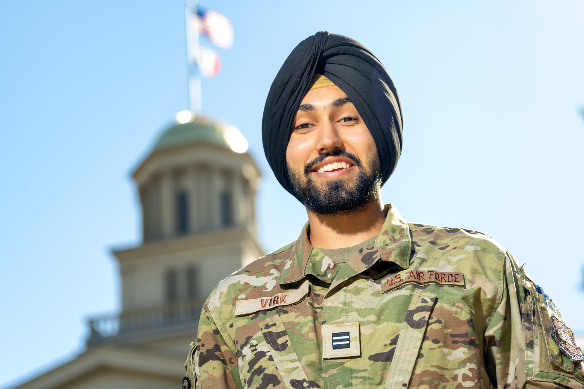 Gursharan Virk became the first Sikh Air Force cadet allowed to wear the turban, beard, and bracelet that are sacred religious symbols after he petitioned the Air Force asking that he be allowed to incorporate them into his military uniform.  