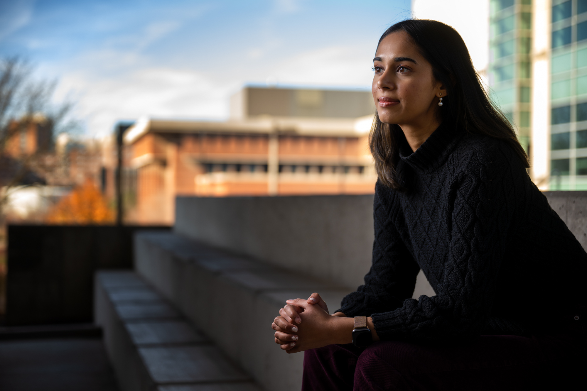 University of Iowa fall graduate Pareen Mhatre on the UI campus