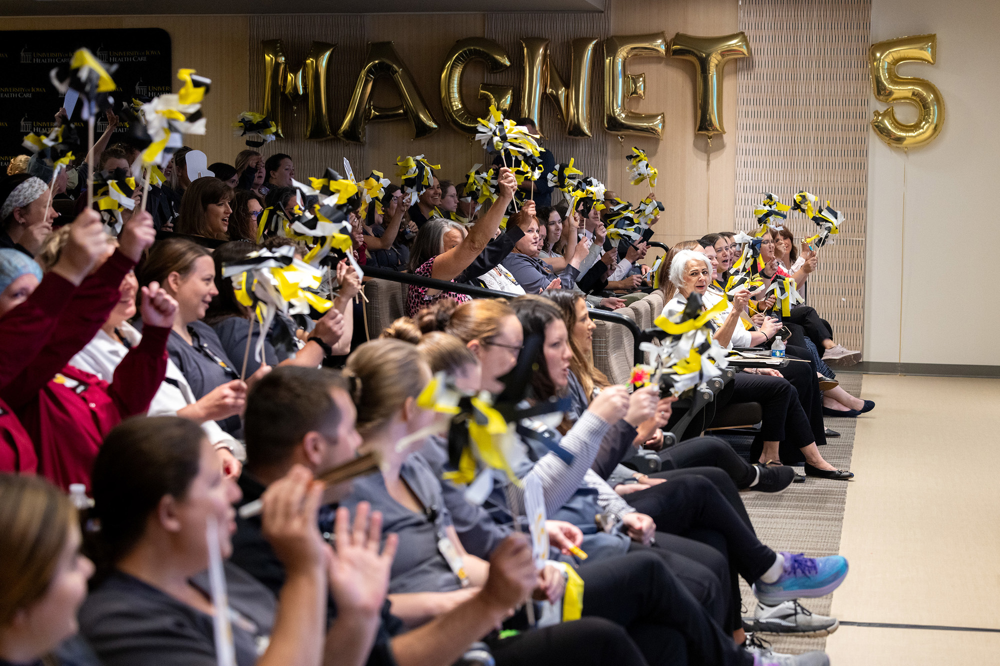 University of Iowa Hospitals & Clinics nurses celebrating the Magnet designation