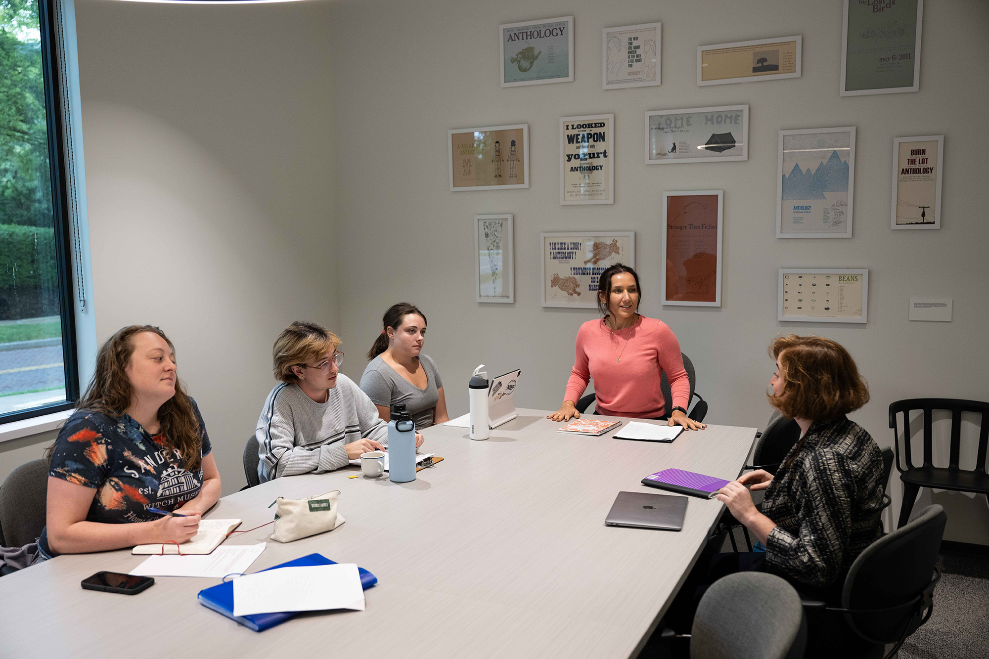 Melissa Febos teaches a class inside the University of Iowa's new Nonfiction Writing House