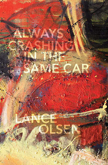 A book cover with a painting of a car crash