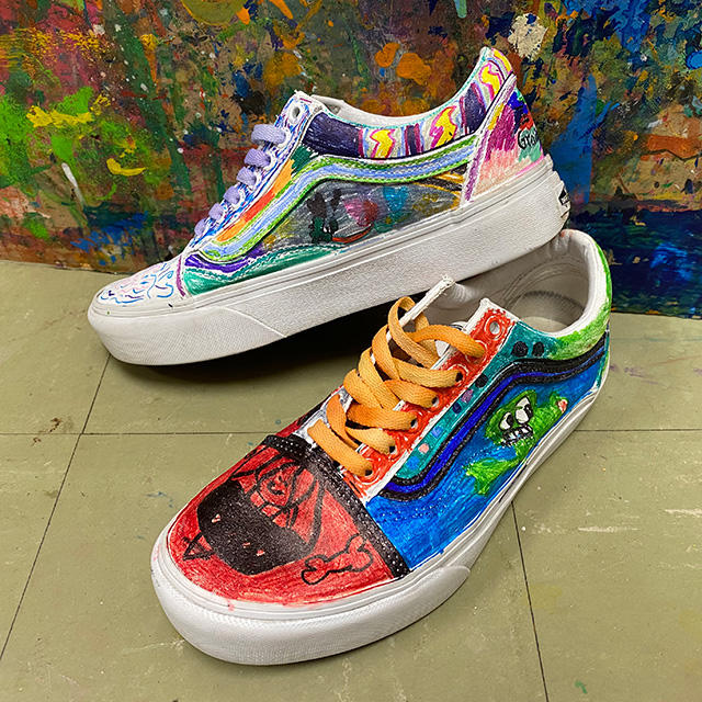 Two colored shoes