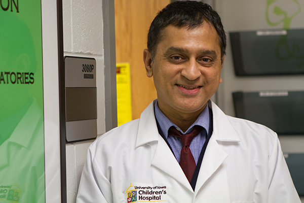 A doctor smiling