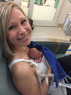 Carrie and Knox Tysdahl in the hospital