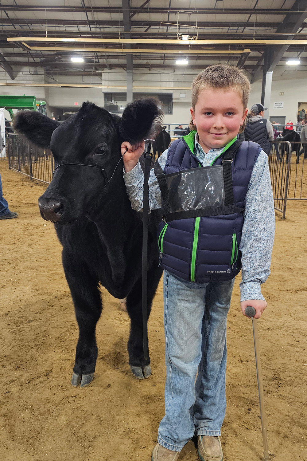 Nolan Stevenson with his cow
