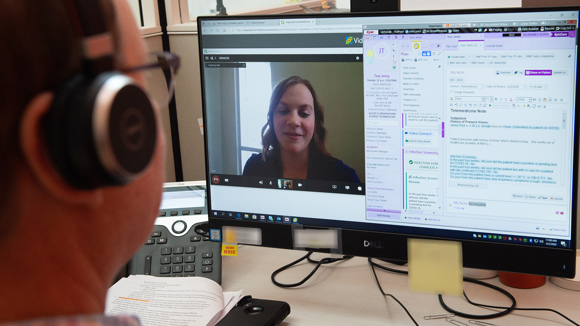 two people on a telehealth call
