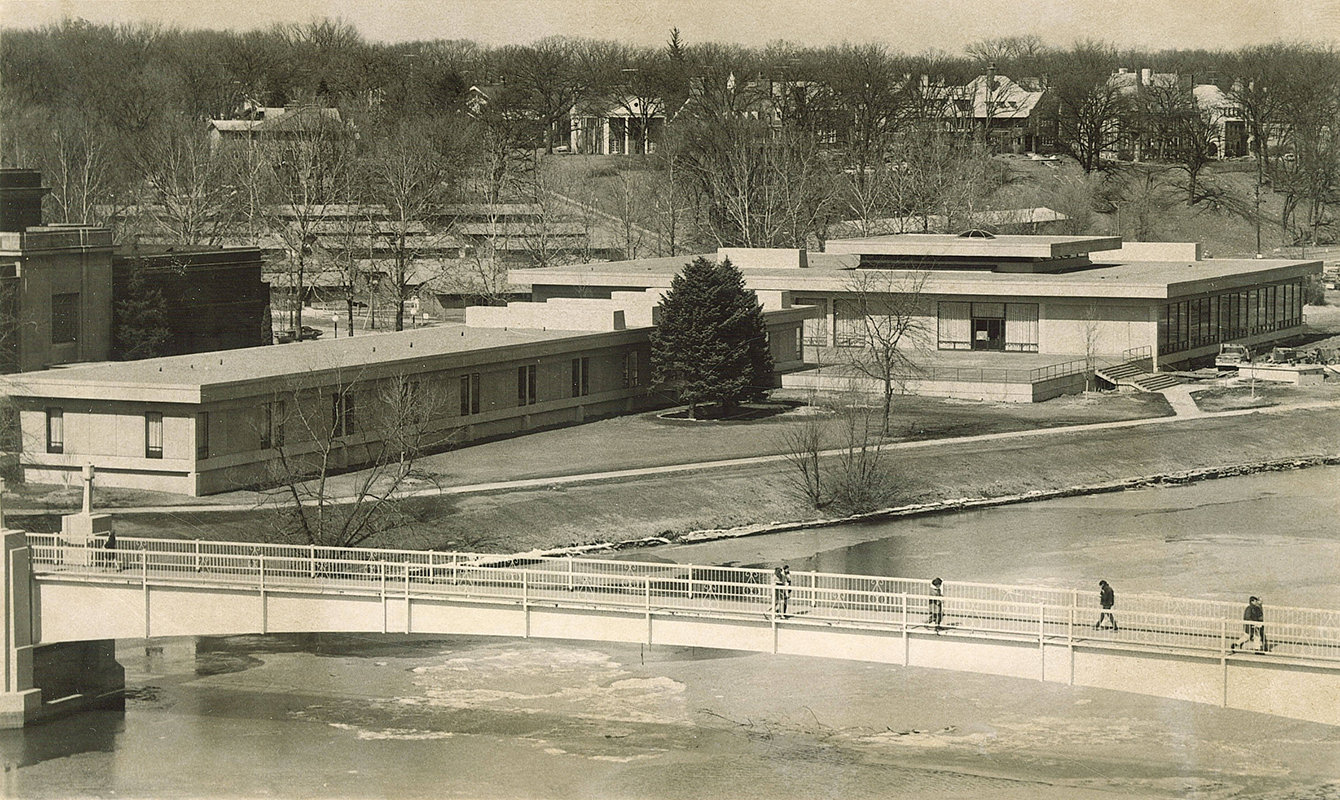 aerial view of university of iowa museum of art in May 1969