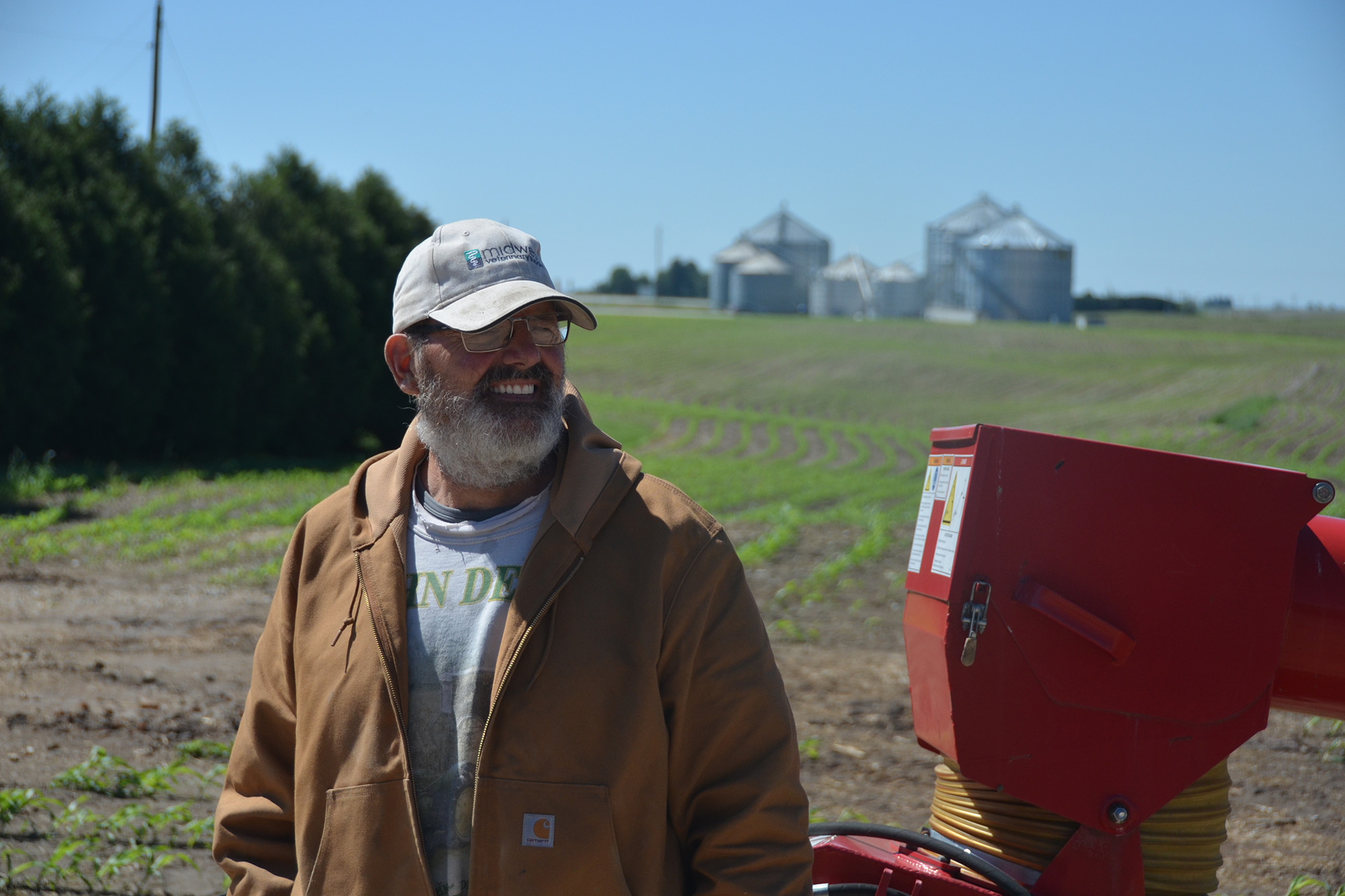 Dan Berns on his farm in rural Farmersburg