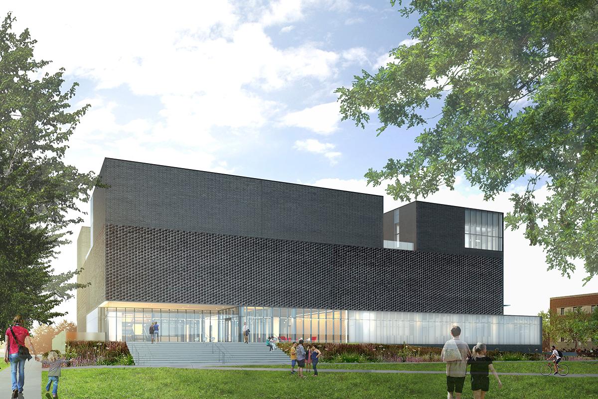 rendering of the university of iowa stanley museum of art, east side of the building