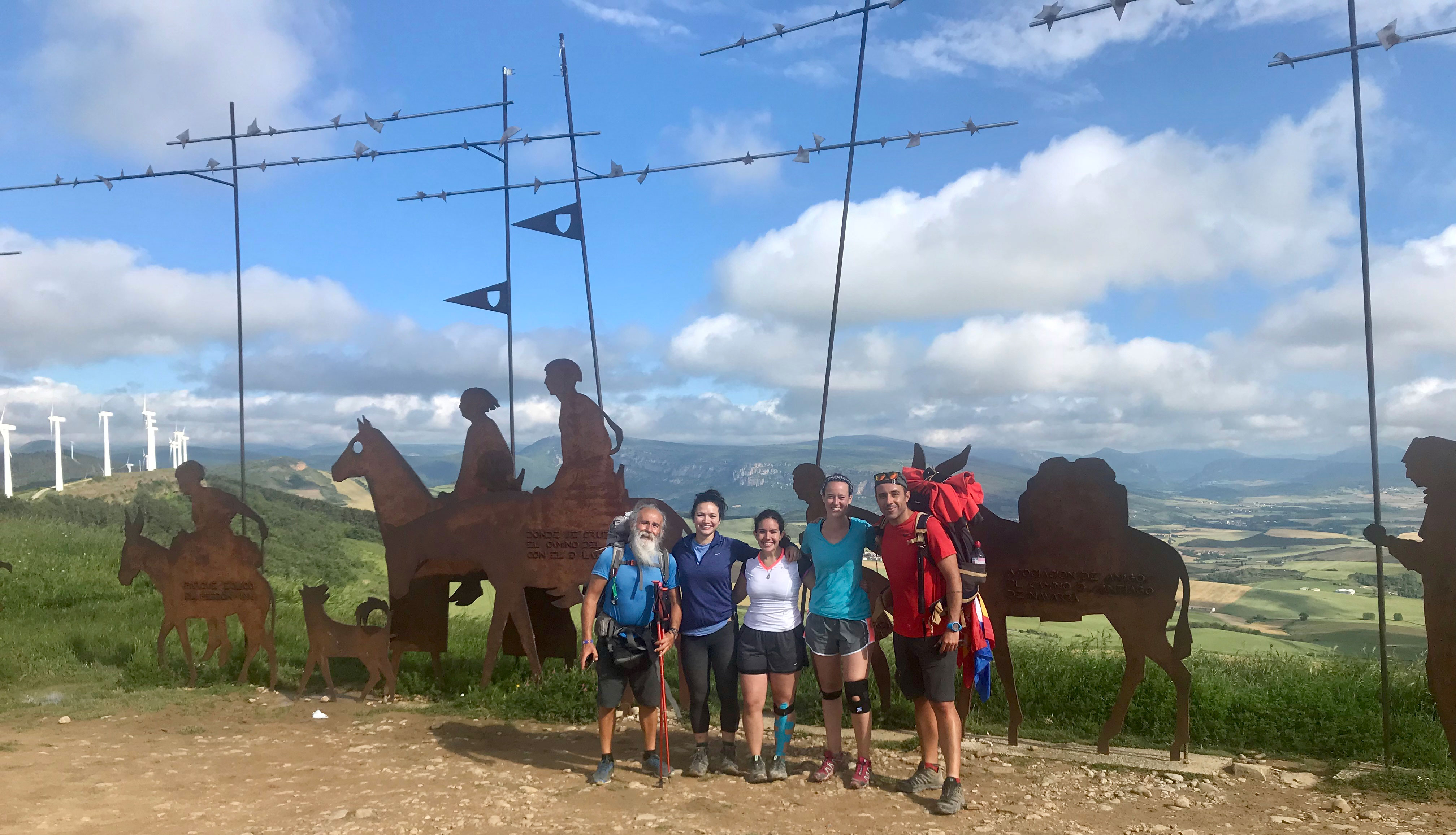 Melissa with friends during the pilgrimage