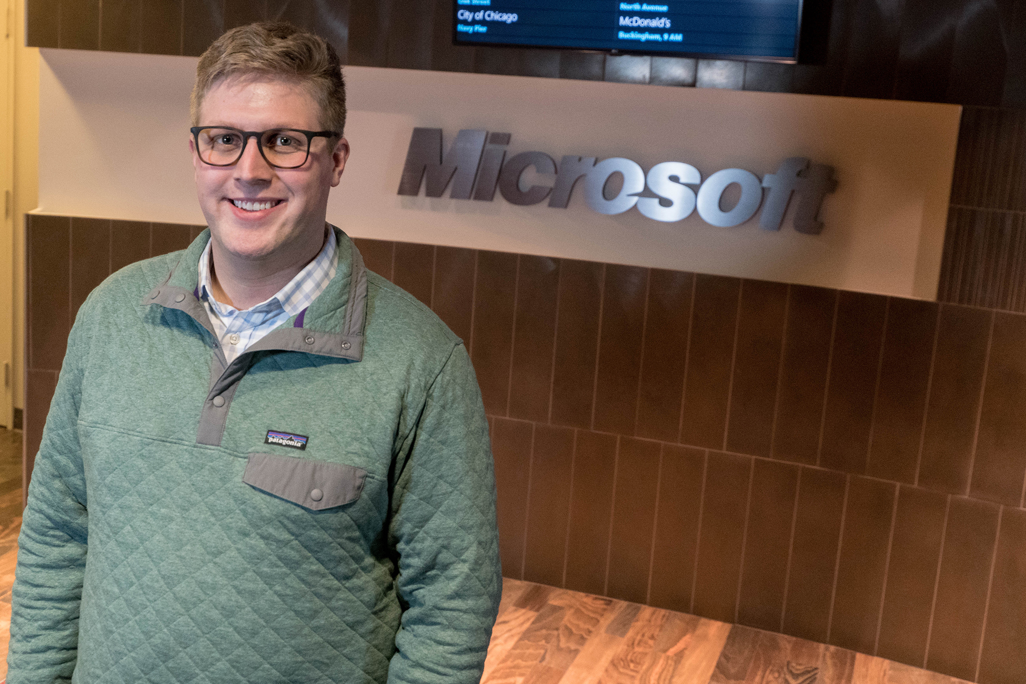 University of Iowa alumnus Michael Nauman at Microsoft, where he works as a consultant