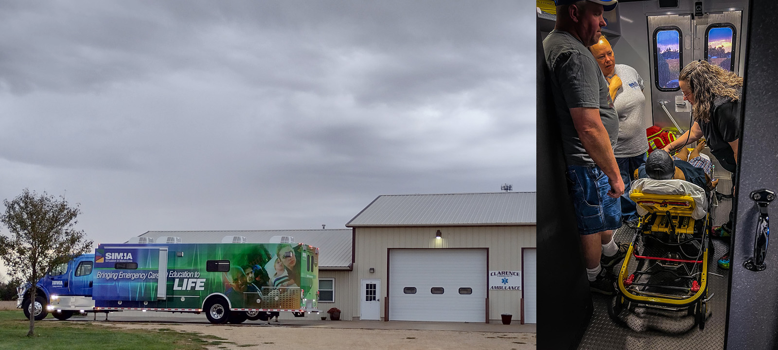 SIM-IA simulation truck in Clarence. and emergency responders going through training