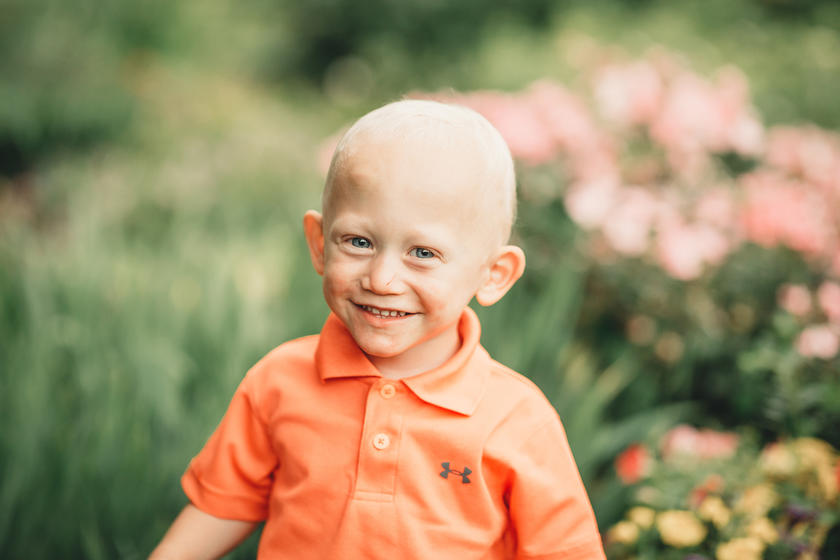 Knox Tysdahl smiling; the boy was born at UI Stead Family Children's Hospital at 23 weeks' gestation