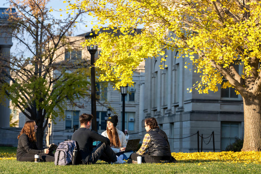 students on the university of iowa campus