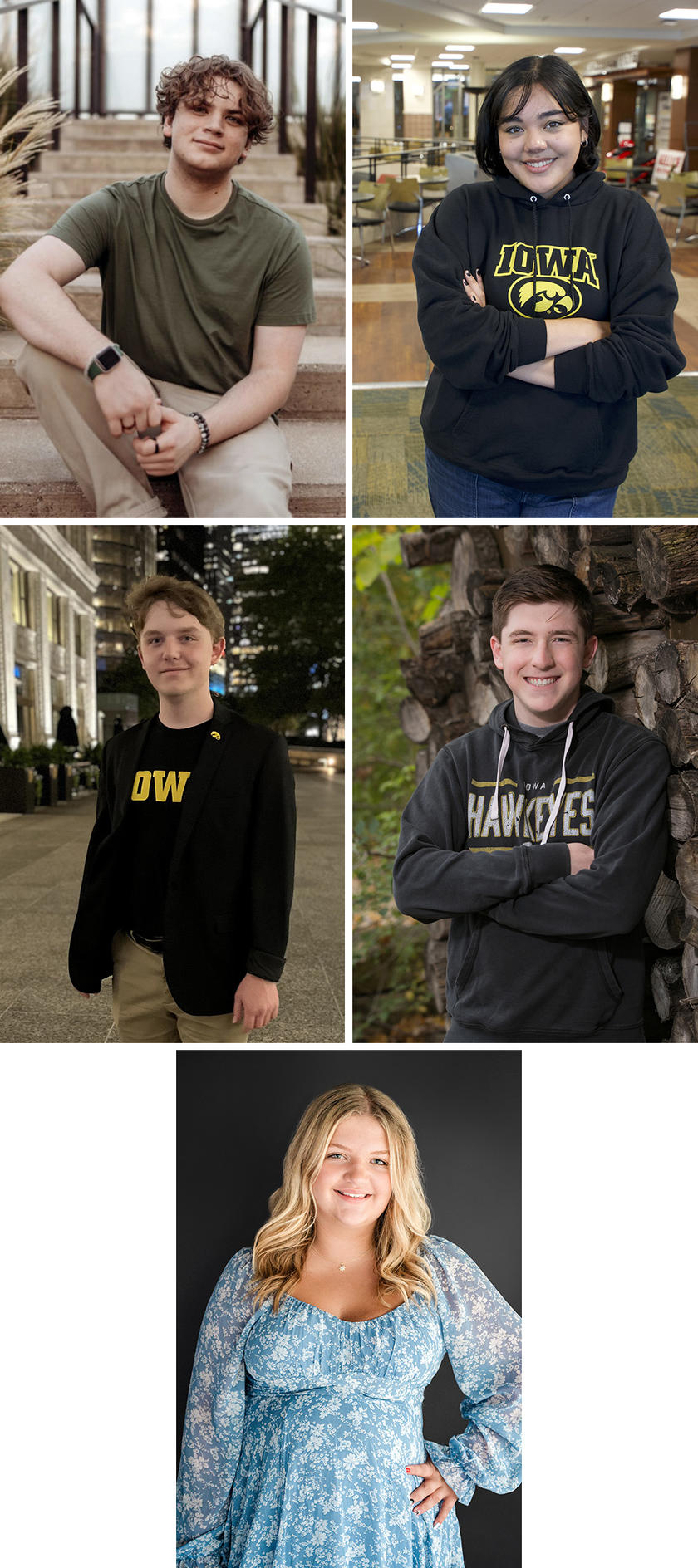 five University of Iowa first-year students 