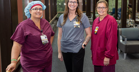 three nurses at university of Iowa hospitals and clinics