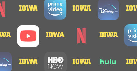 university of iowa logos and streaming service icons