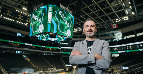 Dustin Godsey, who graduated from the University of Iowa in 2002, is chief marketing officer for the Milwaukee Bucks.