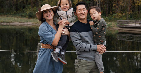 Allie and Kim Sung with their children