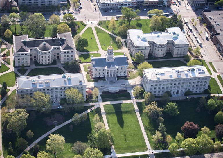 an aerial shot of the universities campus