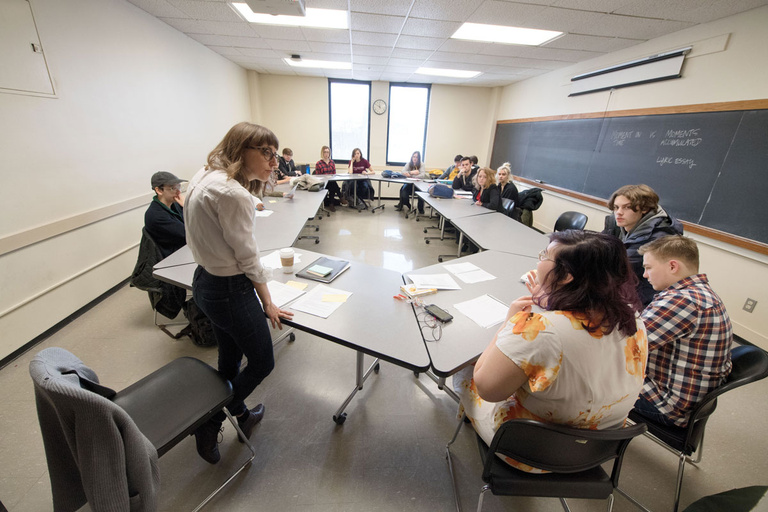 A group of students participating in discussion