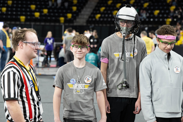 A team talking to a judge