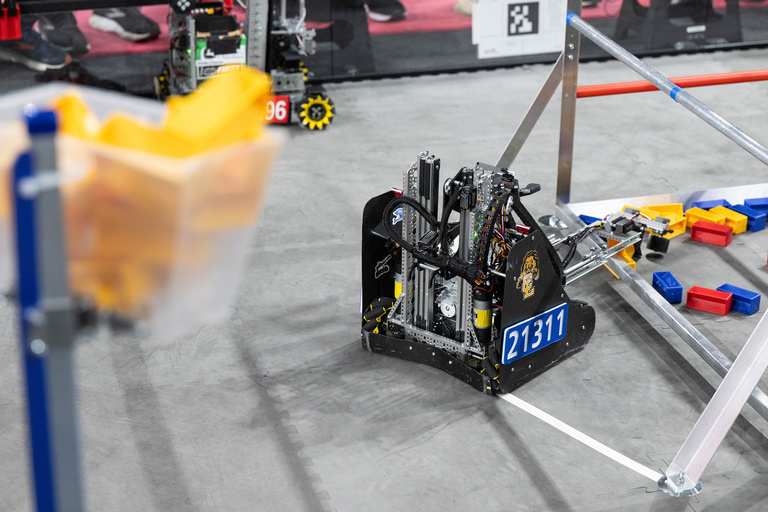 A scene of a robot in action