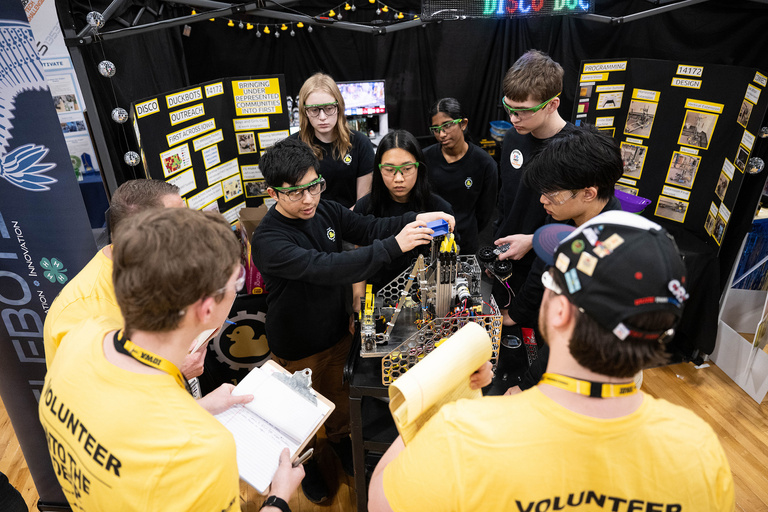 a group presenting to a group of people