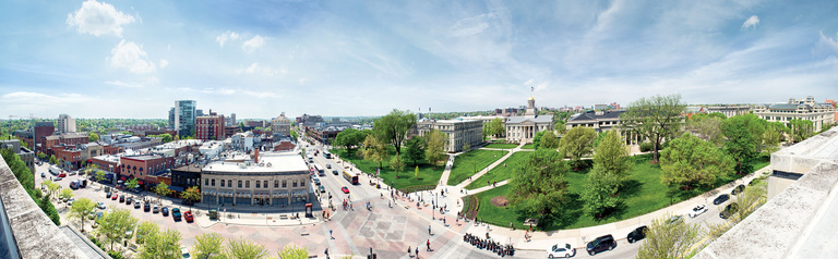 A panoramic shot of Iowa City