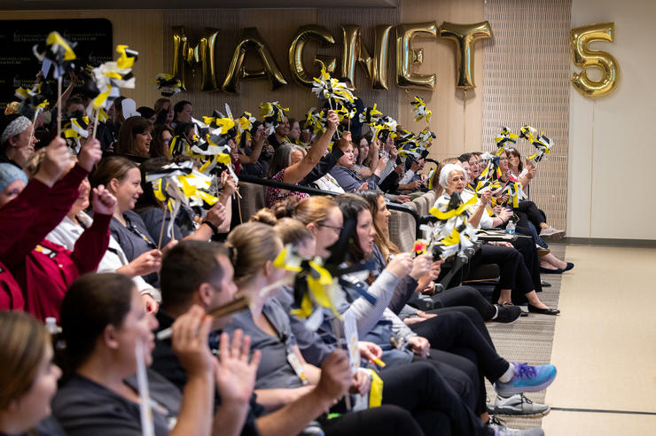 University of Iowa Hospitals & Clinics nurses celebrating the Magnet designation