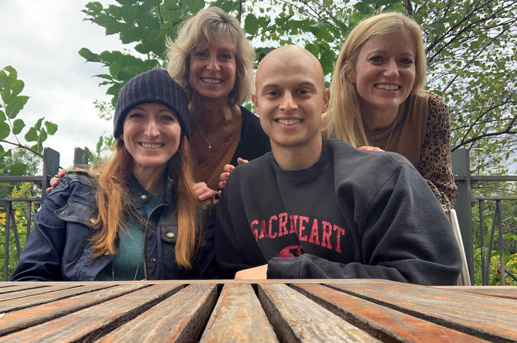 Dominic Gentile's mother and two cousins visited him in Iowa City while he was receiving treatment.