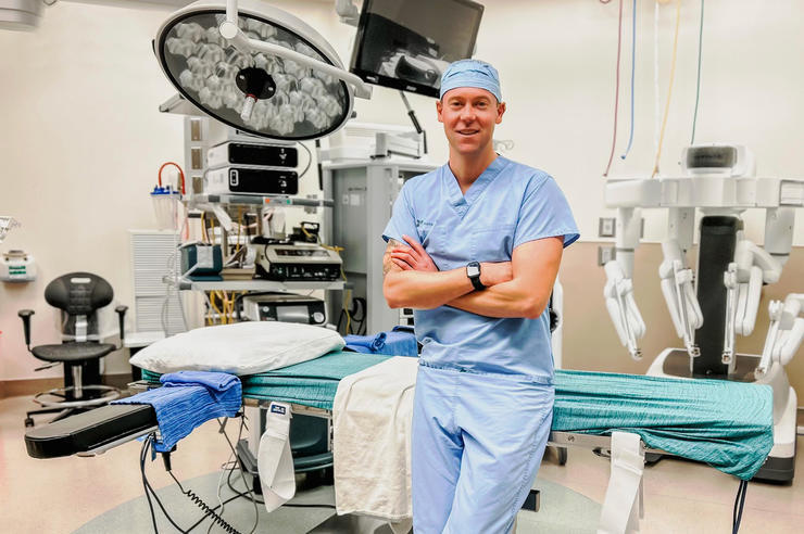 University of Iowa graduate Jesse Van Maanen in a medical setting