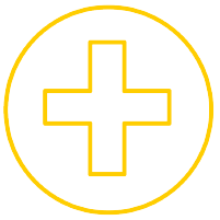 gold medical cross icon