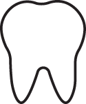 outlined icon of a tooth