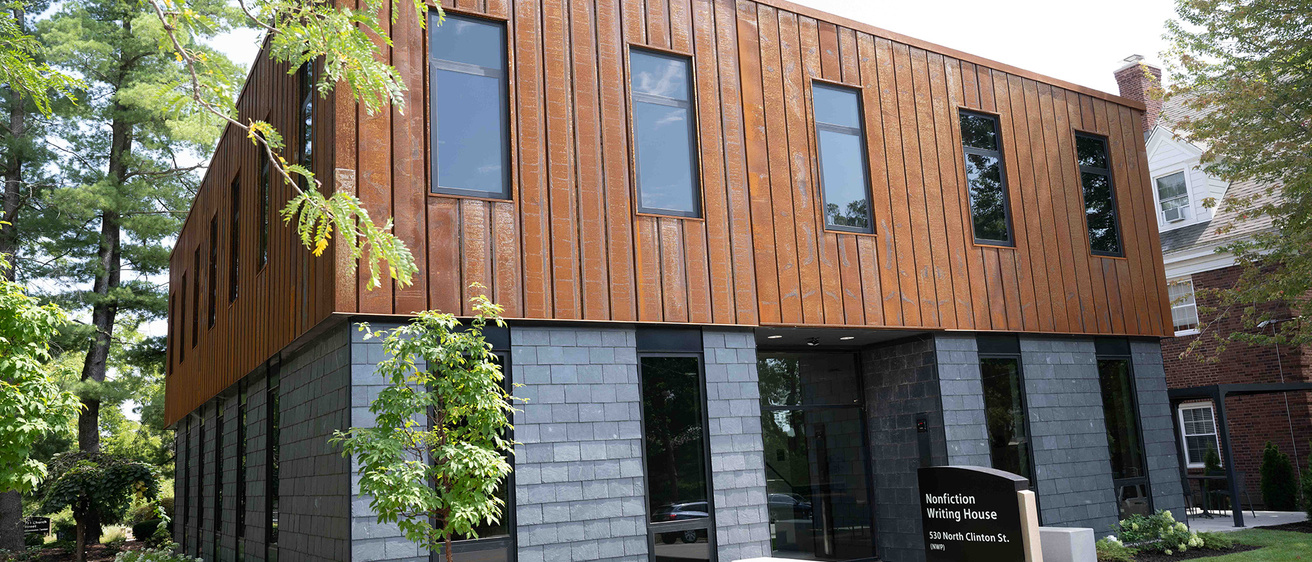A brown and gray building