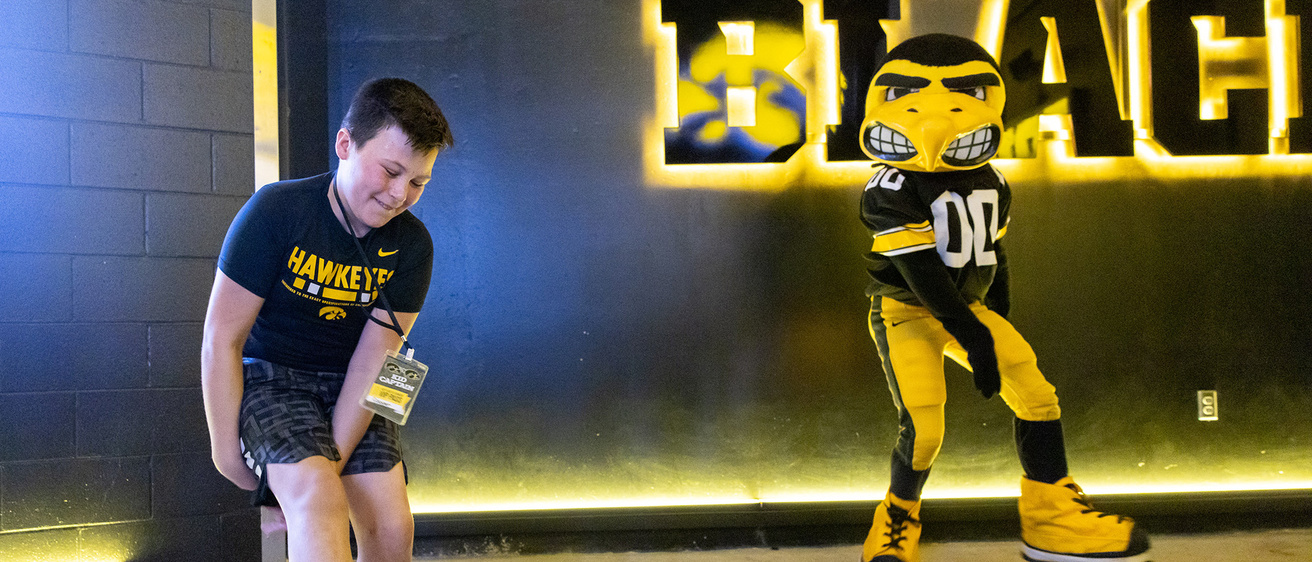 A boy dancing with herky
