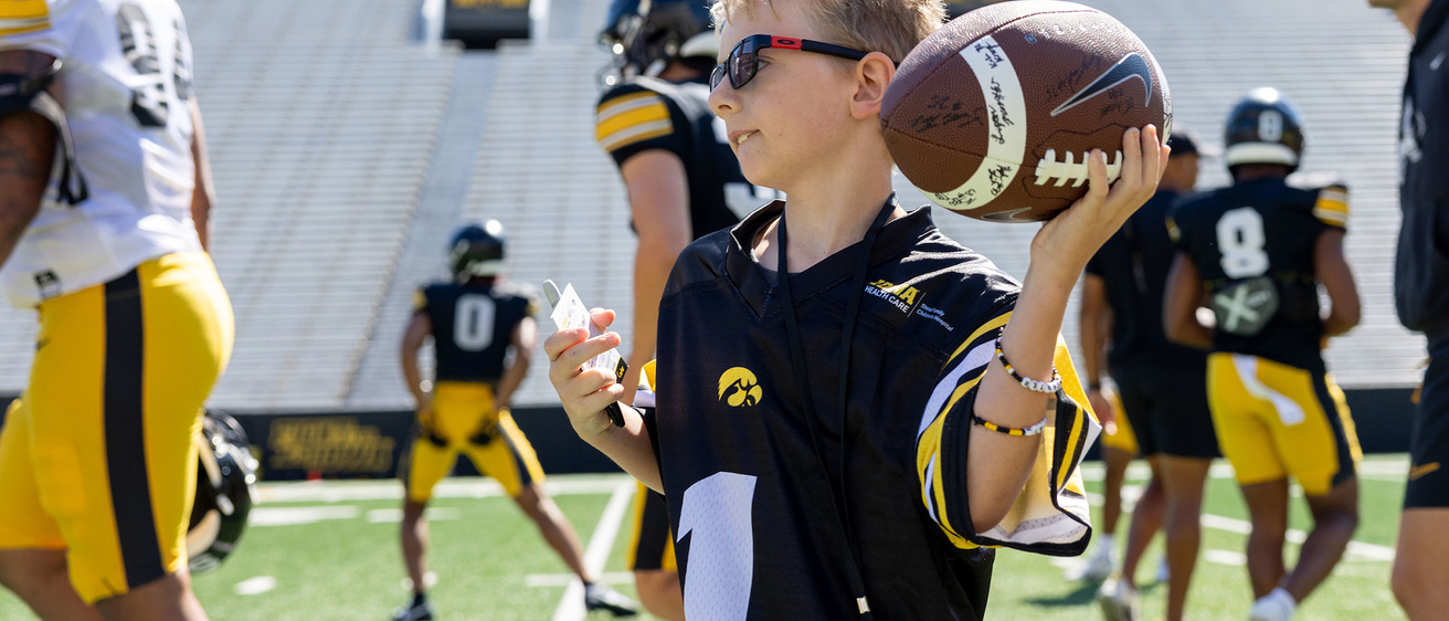 A boy pulling his arm back to throw a football
