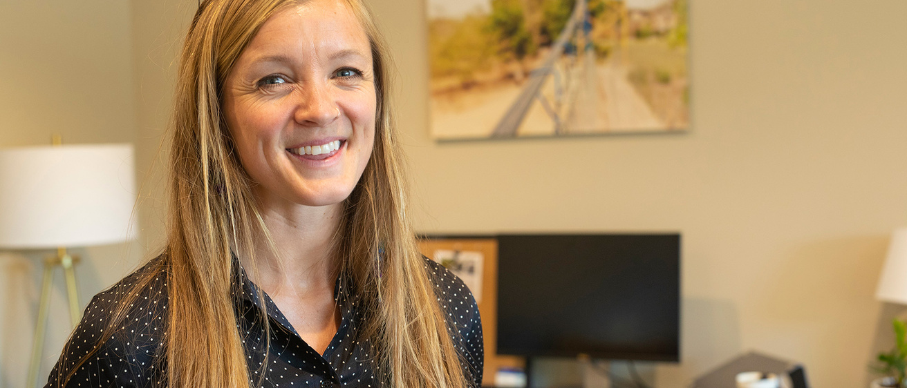 university of iowa alum Avery Bang in her office
