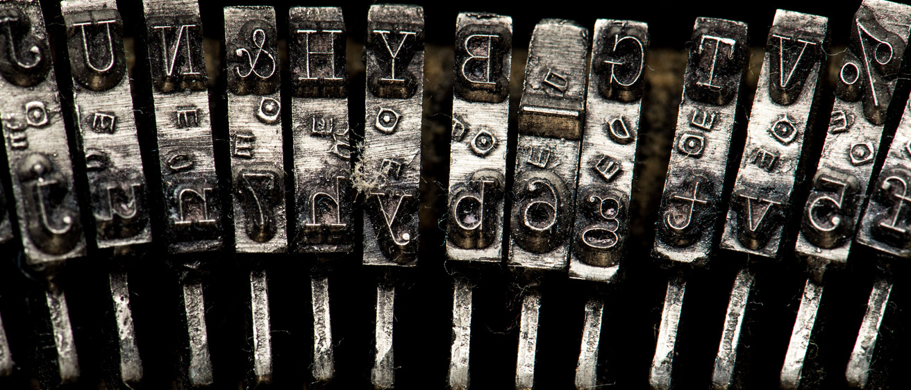 keys on a typewriter