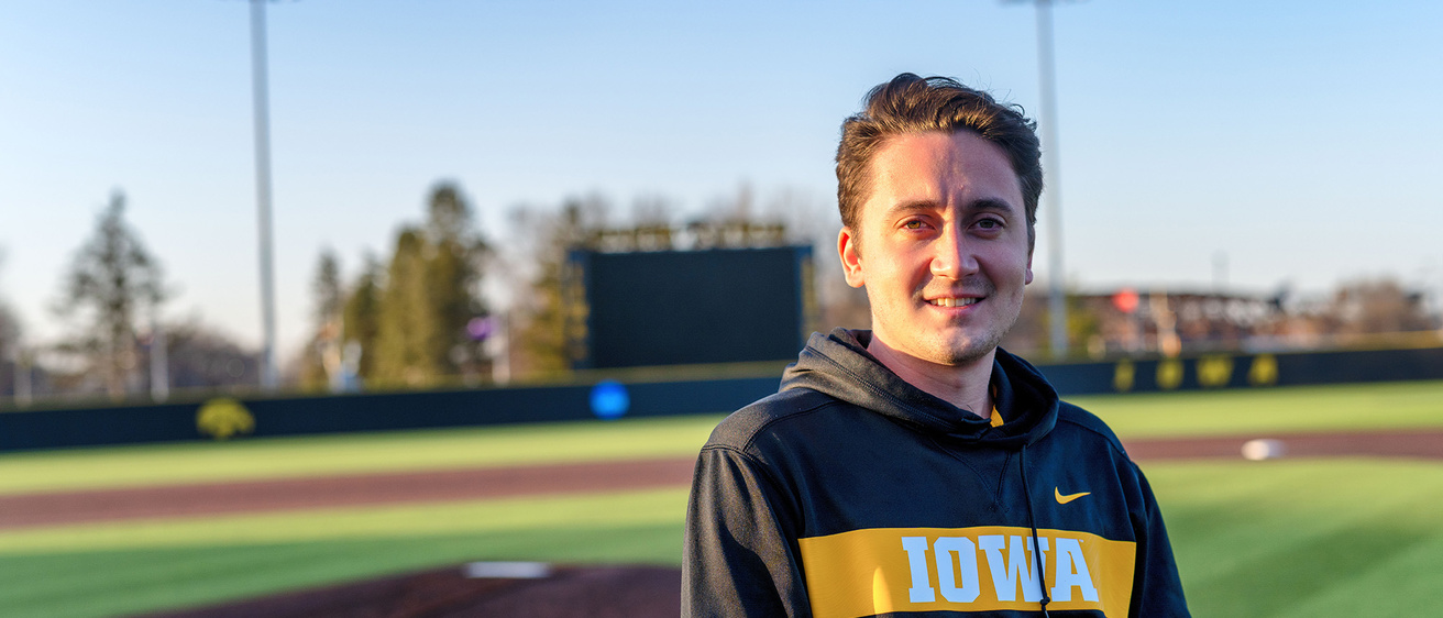 A man standing on a baseball diamond