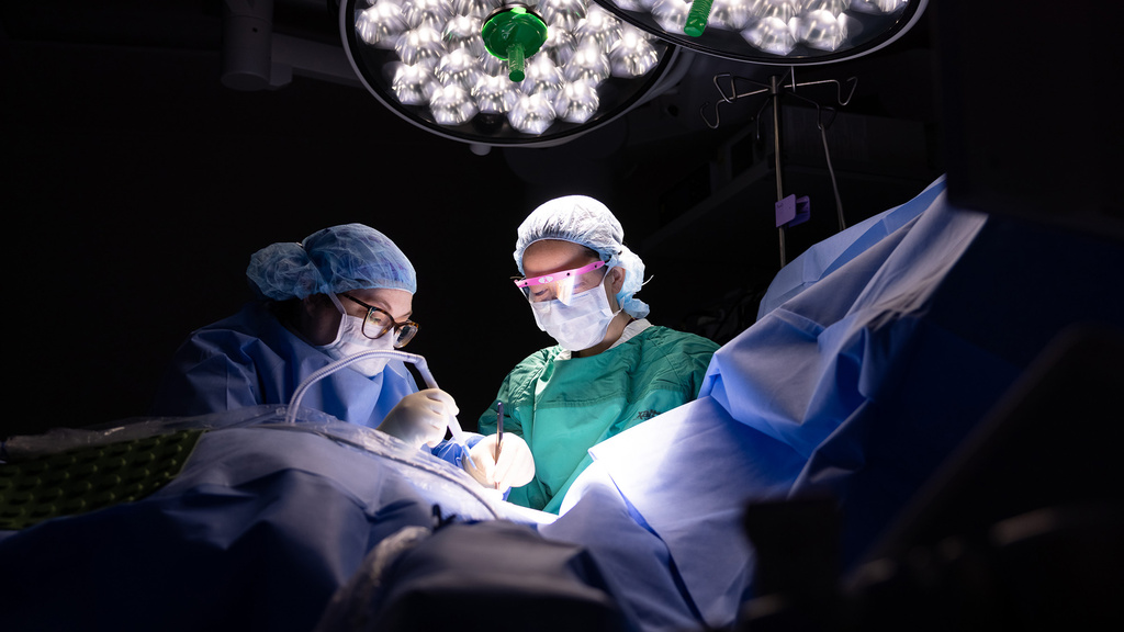 Surgeons performing an operation