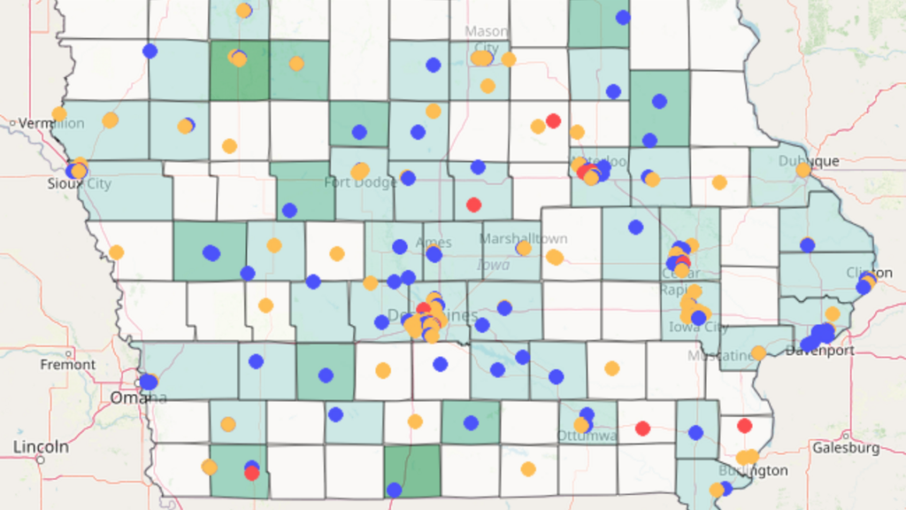 A map of Iowa