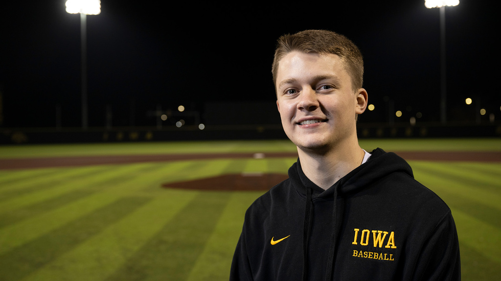 A man standing on a baseball diamond
