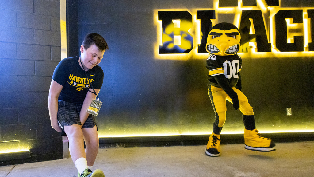 A boy dancing with herky