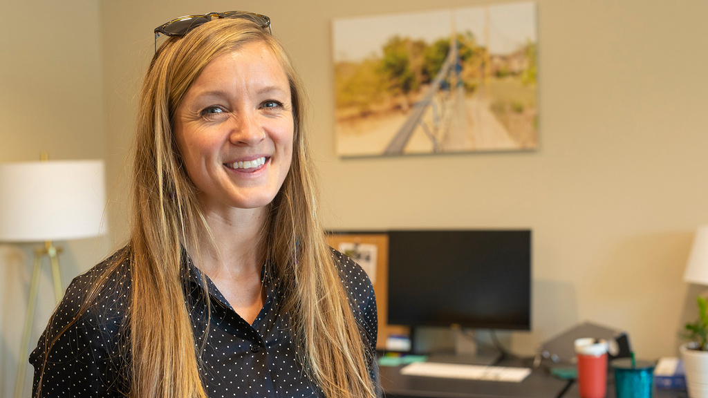 university of iowa alum Avery Bang in her office